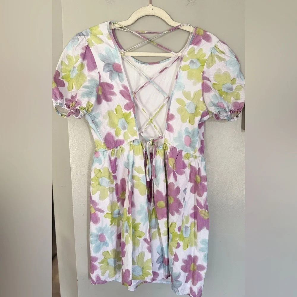 Aritzia Sunday Best Floral Puff Sleeve Dress - Picture 4 of 5